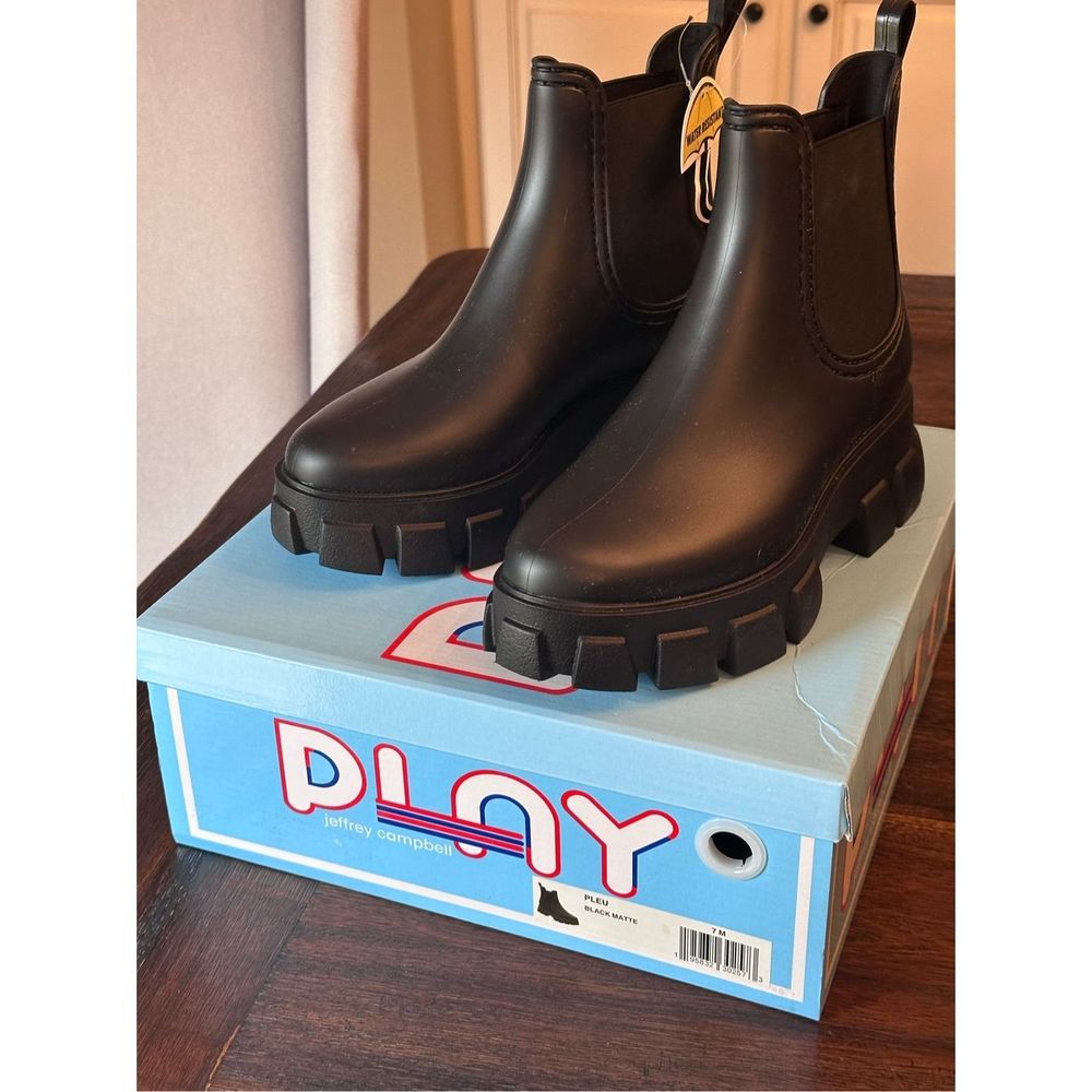 Jeffrey Campbell Platform Lug Sole Chelsea Rain Boot